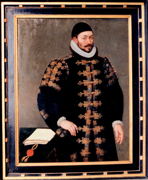 Schilderij van 1589 uit de raadszaal van het Arnemuidse stadhuis van Prins Willem I. De Prins staat hierop afgebeeld, gekleed met een mantel met gouden tressen, staande aan een tafel, waarop de perkamenten oorkonde met de toekenning van het stadsrecht aan Arnemuiden, voorzien van een uithangend lakzegel, ligt. Schilderij van 1589 uit de raadszaal van het Arnemuidse stadhuis van Prins Willem I. De Prins staat hierop afgebeeld, gekleed met een mantel met gouden tressen, staande aan een tafel, waarop de perkamenten oorkonde met de toekenning van het stadsrecht aan Arnemuiden, voorzien van een uithangend lakzegel, ligt.
