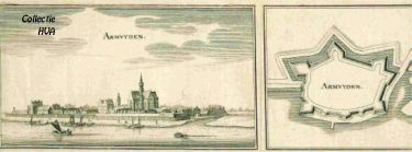 Nog een gezicht op Arnemuiden naar een oude kopergravure uit de 17e eeuw. Nog een gezicht op Arnemuiden naar een oude kopergravure uit de 17e eeuw.