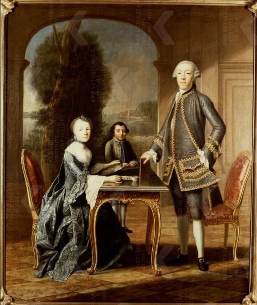 De ambachtsheer Mr. Daniël Radermacher (1722-1803) met zijn eerste vrouw Suzanna Boogaert van Alblasserdam en zijn oudste zoon Samuel. Dit portret dateert van 1772. Vele malen schonk de ambachtsheer ruime giften aan de verarmde stad Arnemuiden. Hij stamde uit een rijk Middelburgs koopmansgeslacht en was ook een groot muziekliefhebber. Hij woonde op de buitenplaats Poppenroedeambacht. De ambachtsheer Mr. Daniël Radermacher (1722-1803) met zijn eerste vrouw Suzanna Boogaert van Alblasserdam en zijn oudste zoon Samuel. Dit portret dateert van 1772. Vele malen schonk de ambachtsheer ruime giften aan de verarmde stad Arnemuiden. Hij stamde uit een rijk Middelburgs koopmansgeslacht en was ook een groot muziekliefhebber. Hij woonde op de buitenplaats Poppenroedeambacht.