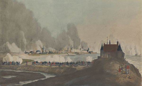 Het bombardement van Vlissingen in 1809. Het bombardement van Vlissingen in 1809.