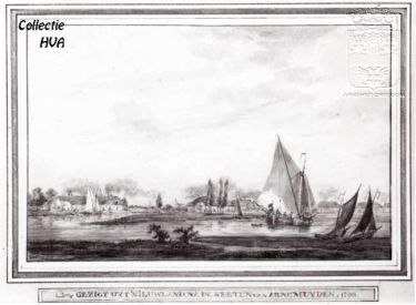 Gezicht uit 't Nieuwland naar de zoutketen van Arnemuiden in 1790. Gezicht uit 't Nieuwland naar de zoutketen van Arnemuiden in 1790.