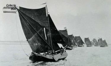 Wedstrijdzeilen voor de haven van Veere. Wedstrijdzeilen voor de haven van Veere.